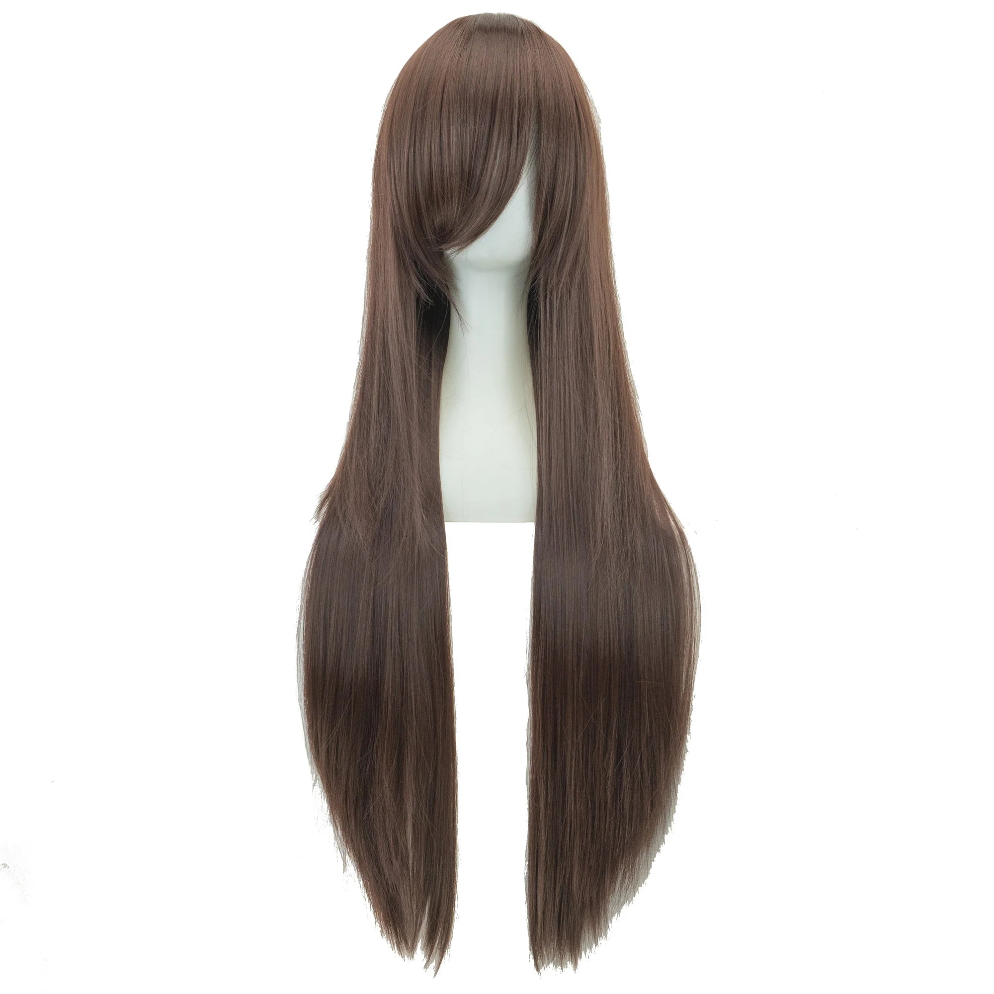 Long Straight Brown Synthetic Cosplay Wig for Anime Costume Parties - 4