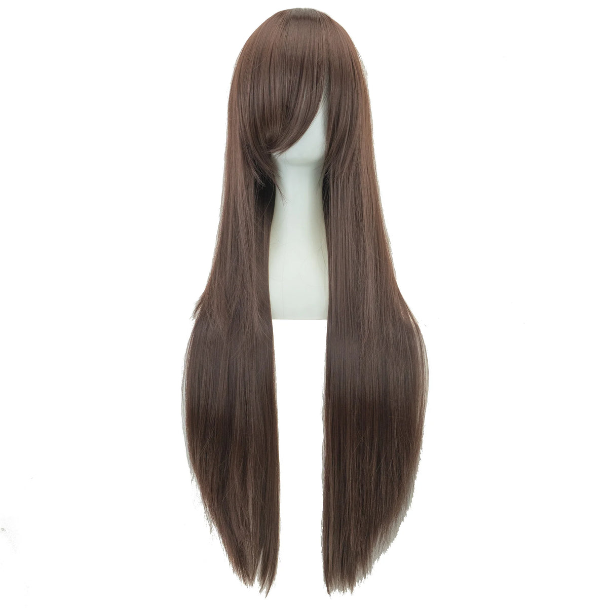 Long Straight Brown Synthetic Cosplay Wig for Anime Costume Parties