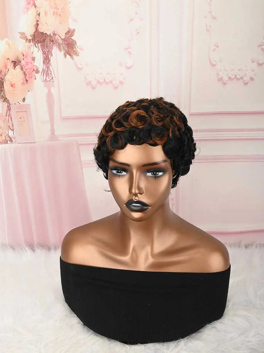 Short Curly Pixie Cut Wig for Daily Wear - 13