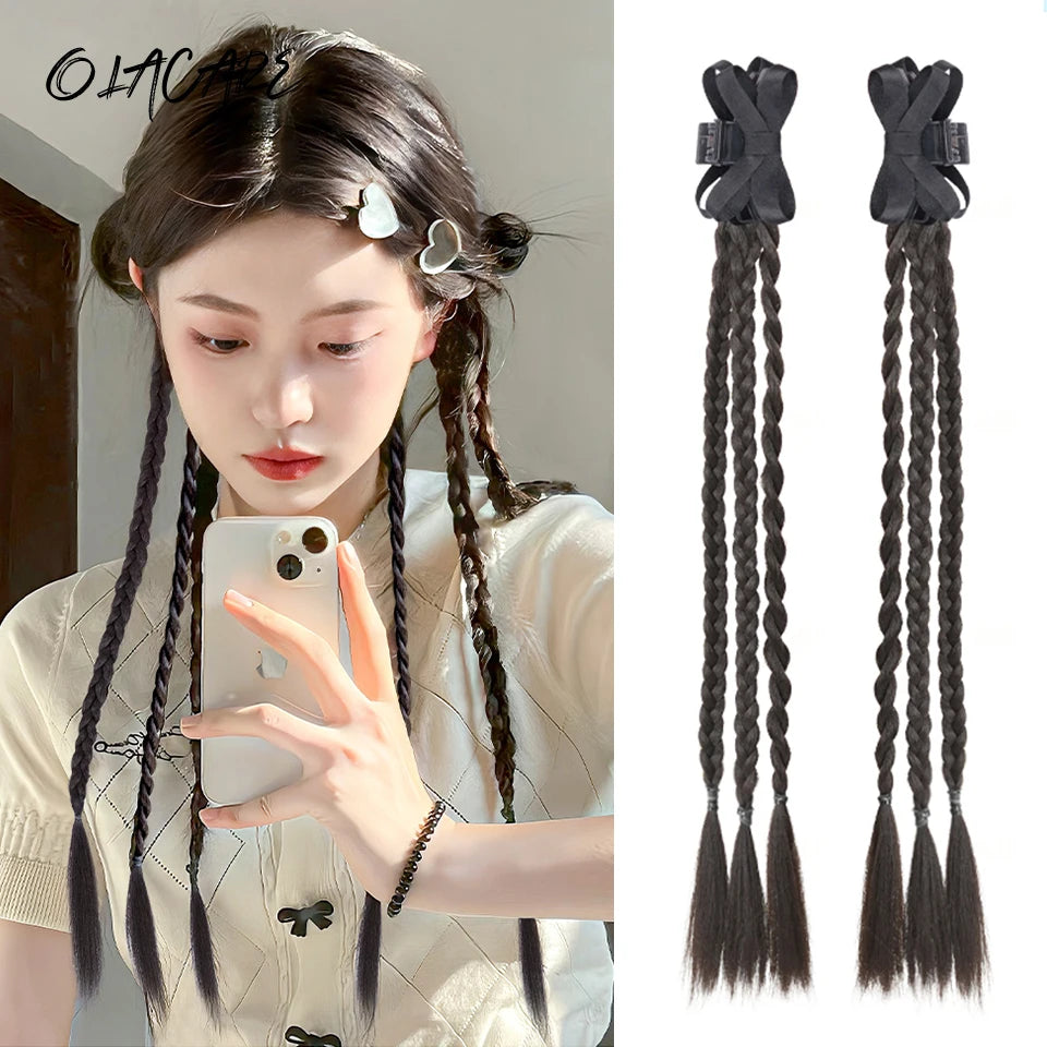 Long Clip-In Bubble Braid Ponytail Hair Extension for Daily Styling