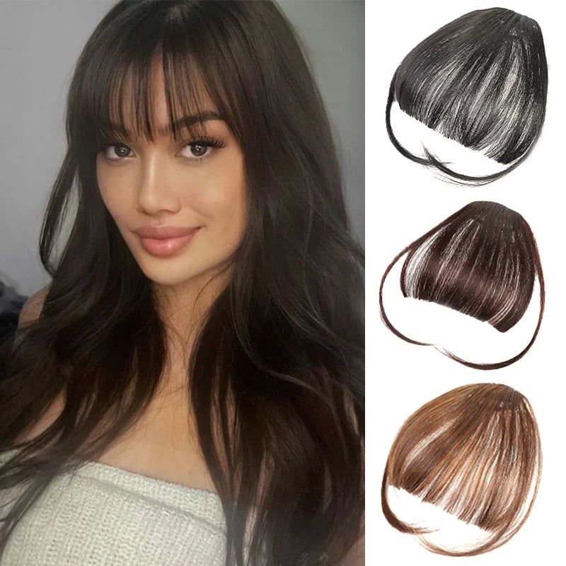 Clip-In Synthetic Wispy Bangs Hair Extension with Temples - 1
