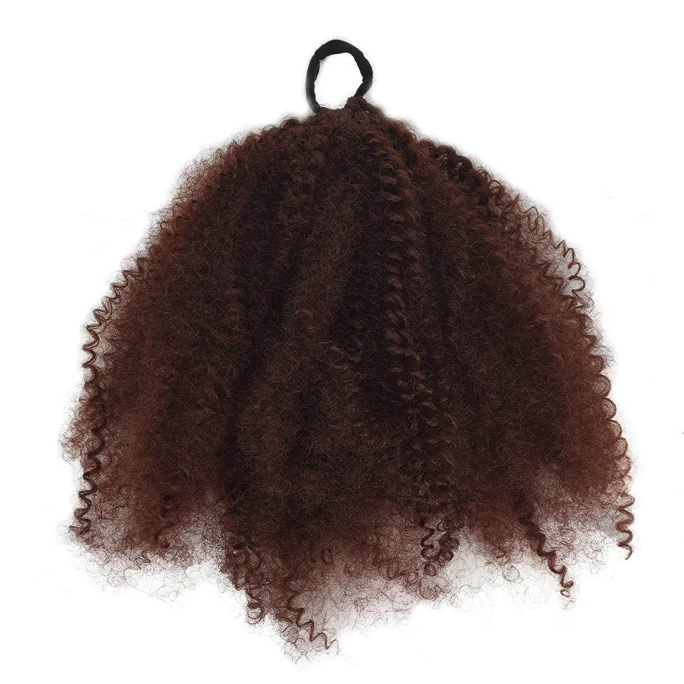 10-Inch Curly Afro Puff Ponytail for Women