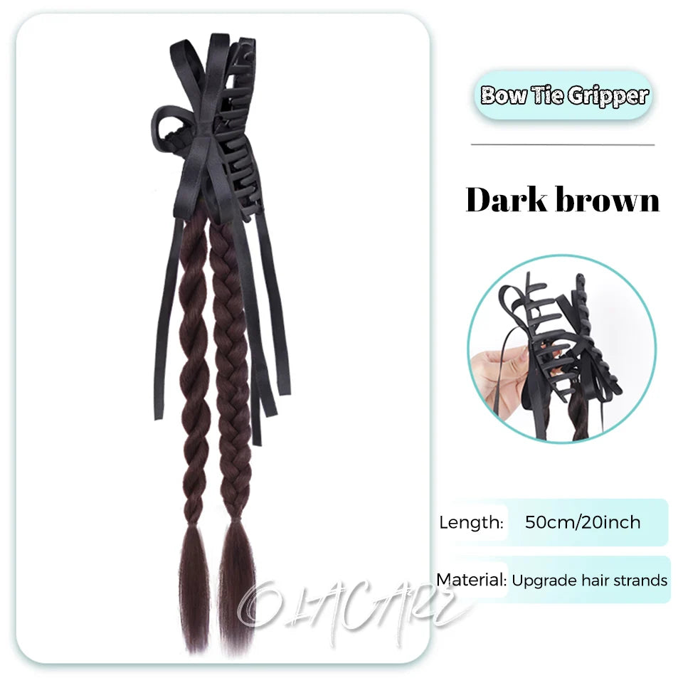 Long Clip-In Bubble Braid Ponytail Hair Extension for Daily Styling