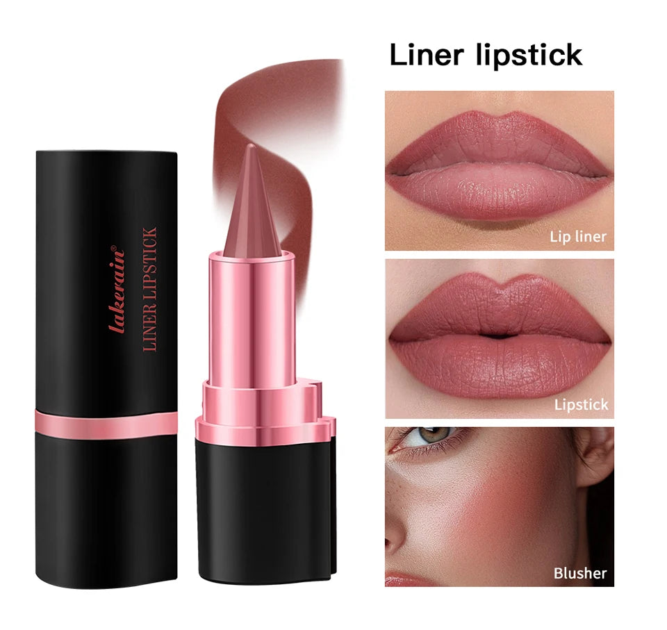 2-in-1 Waterproof Matte Lipstick and Lip Liner Crayon for All-Day Wear