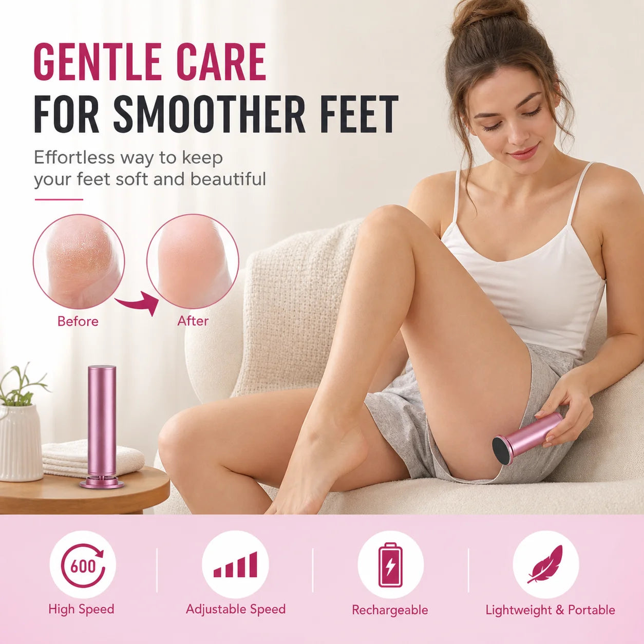 Electric Callus Remover for Smooth Heels and Professional Foot Pedicure - 1
