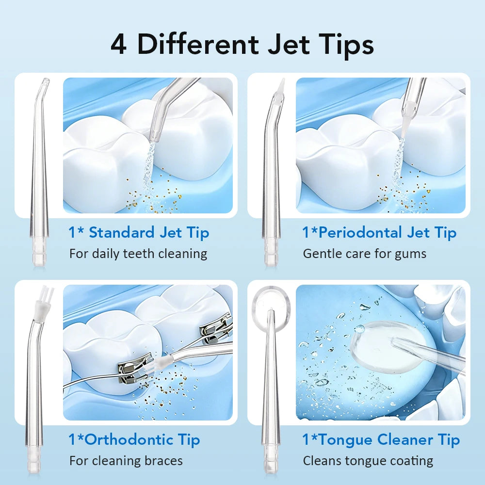 Portable Rechargeable Water Dental Flosser for Deep Teeth Cleaning