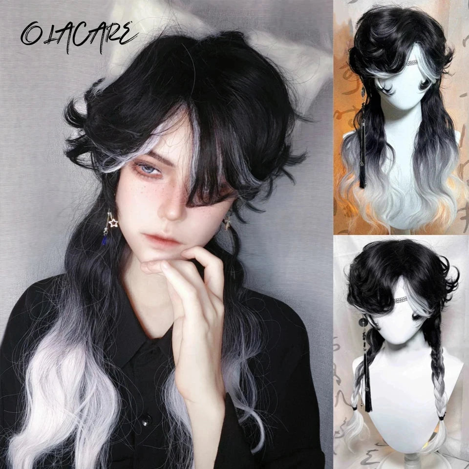 Short Mullet Anime Cosplay Wig with Bangs