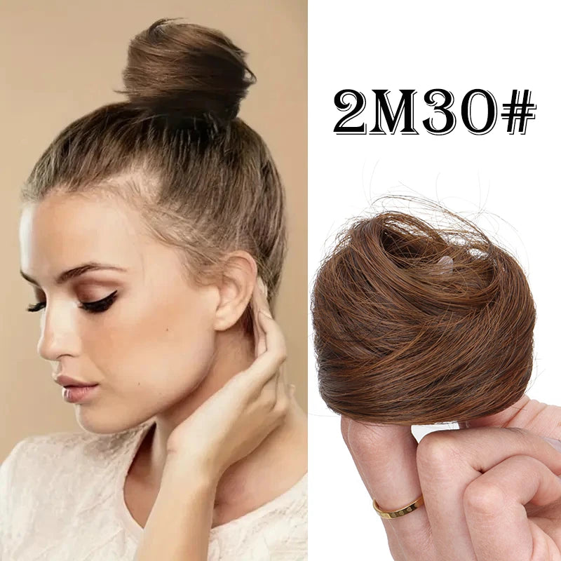 Messy Synthetic Hair Bun Scrunchie for Instant Volume