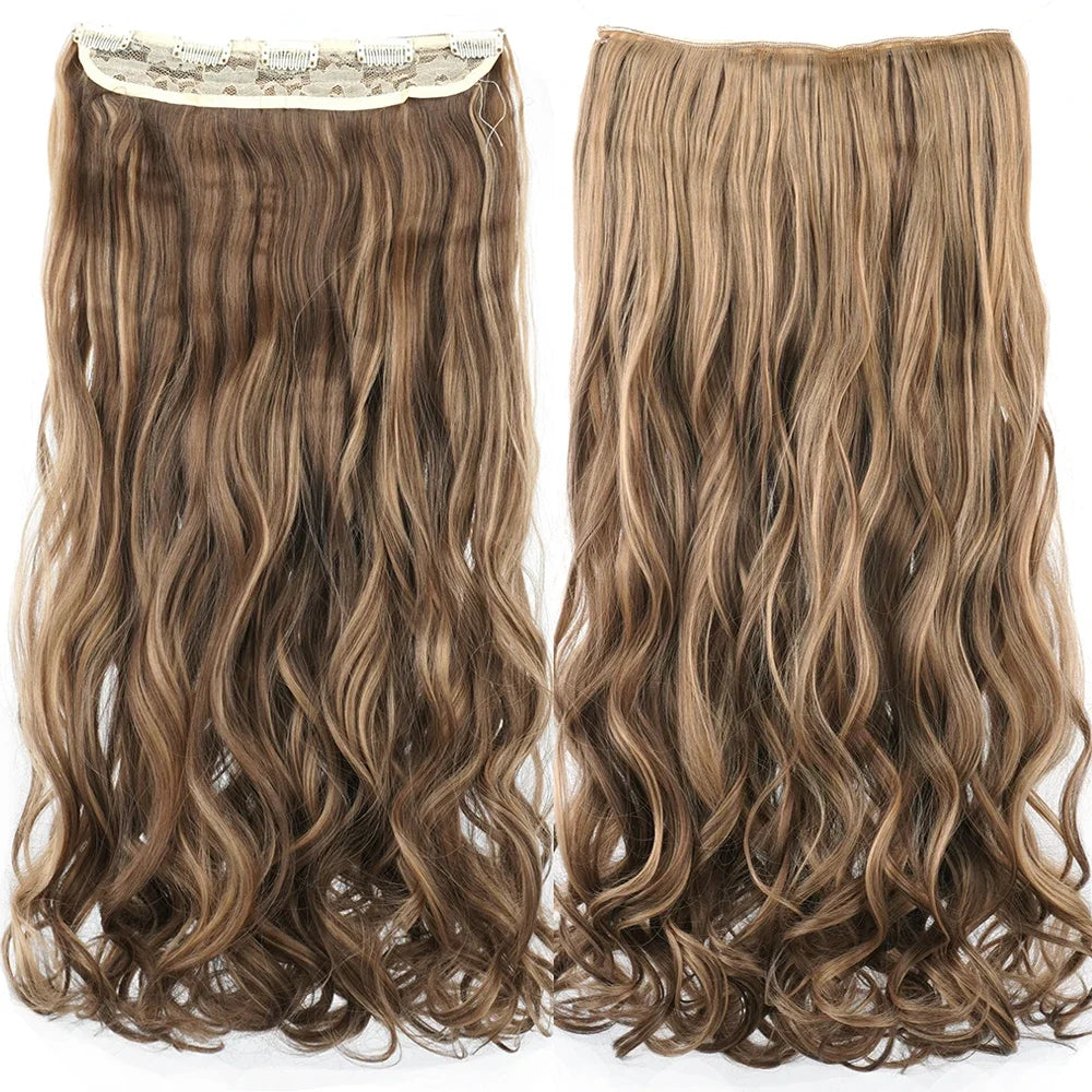 Curly Clip-In Synthetic Hair Extensions for Instant Volume and Length