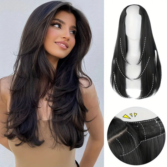 22-Inch V-Shaped Layered Hair Extension for Instant Volume