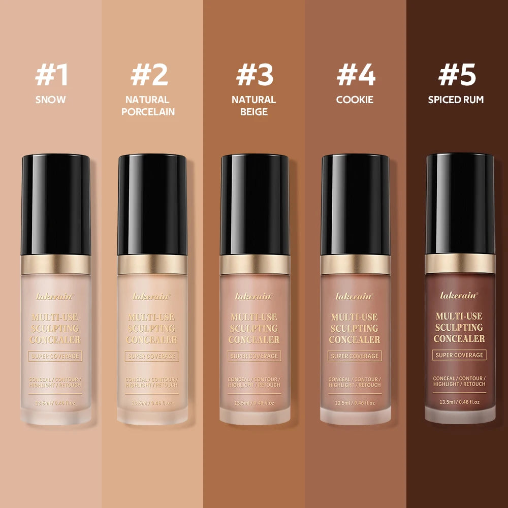 5-Color Full Coverage Waterproof Sculpting Concealer for Face and Blemishes