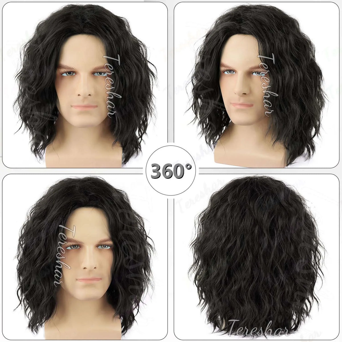 Short Curly Synthetic Hair Wig for Men Costume Parties and Cosplay