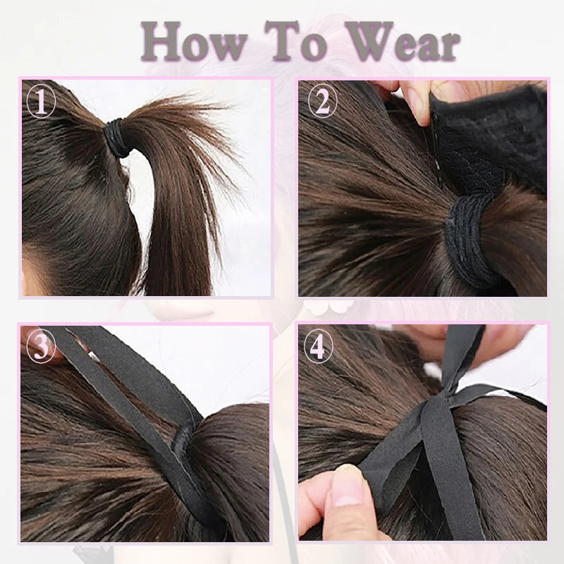 22-Inch Curly Rainbow Wrap-Around Ponytail Hair Extension - 10