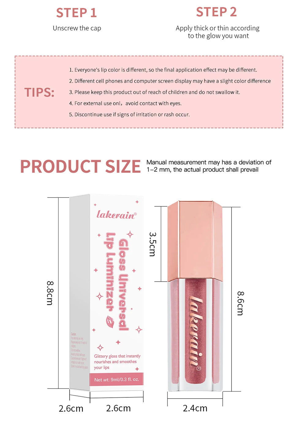 Hydrating Liquid Lip Gloss with Shimmer for Plump and Moisturized Lips - 15