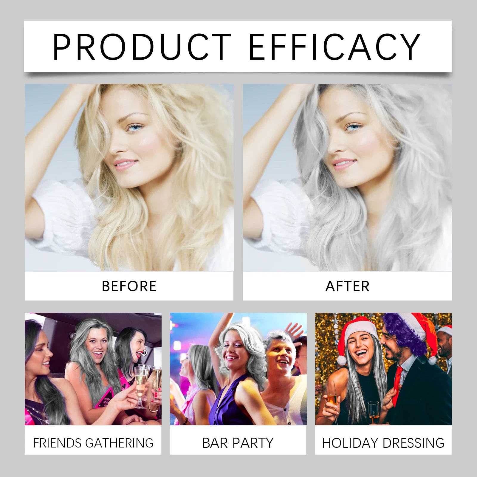 Permanent Silver Gray Hair Dye Cream for Natural White Hair Coverage - 14