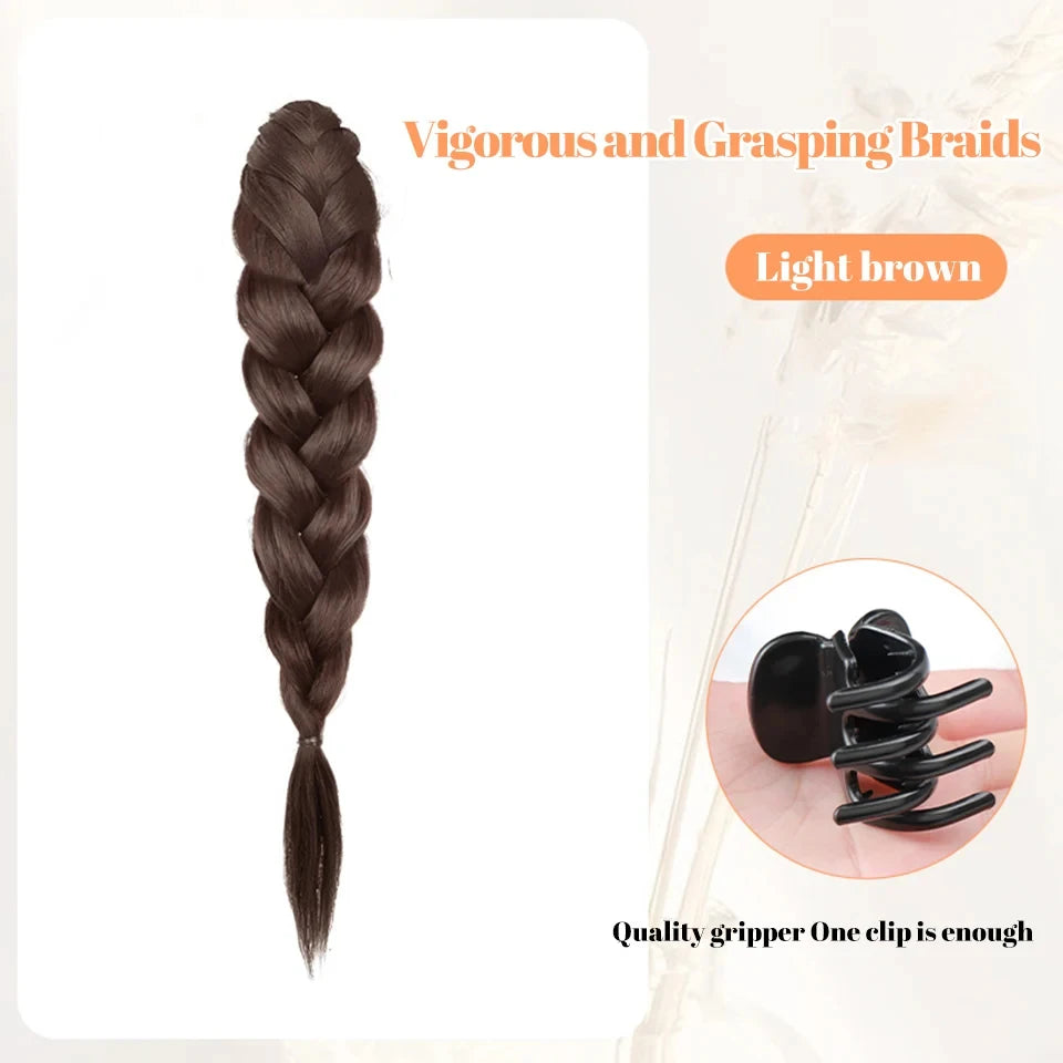 Clip-On Braided Ponytail Hair Extension for Instant Voluminous Styles - 14