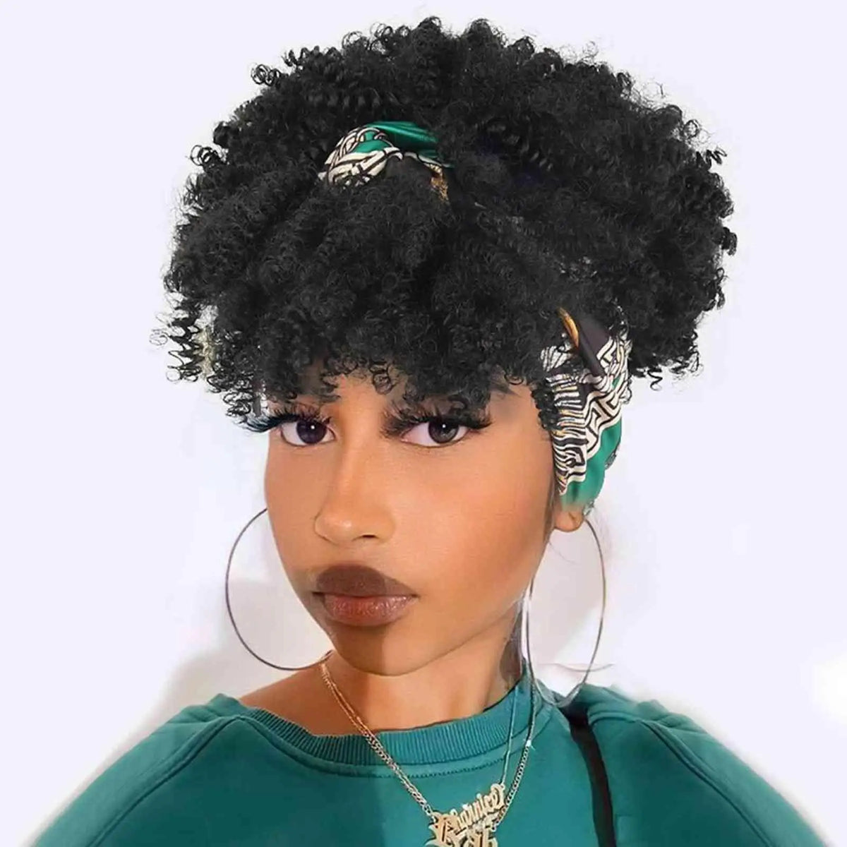 Short Kinky Curly Headband Wig for Daily Styling