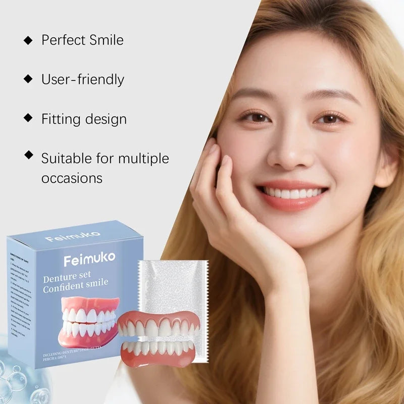 Temporary Silicone Dentures for Missing or Broken Teeth Comfort Fit - 11