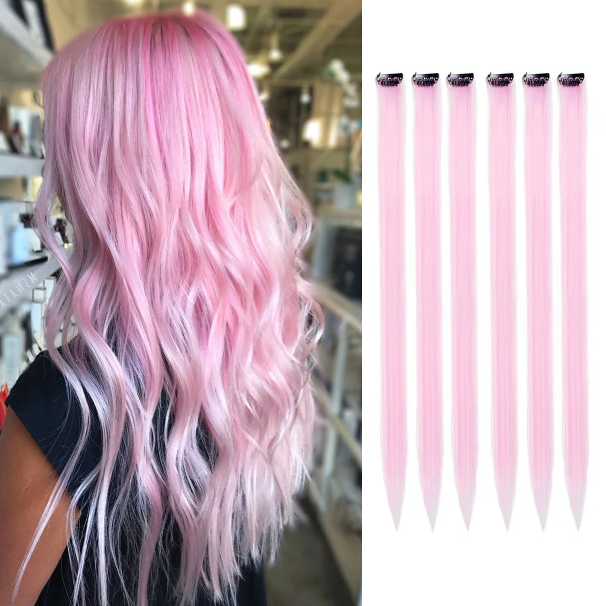22-Inch Colored Clip-In Hair Extension Highlights - 14