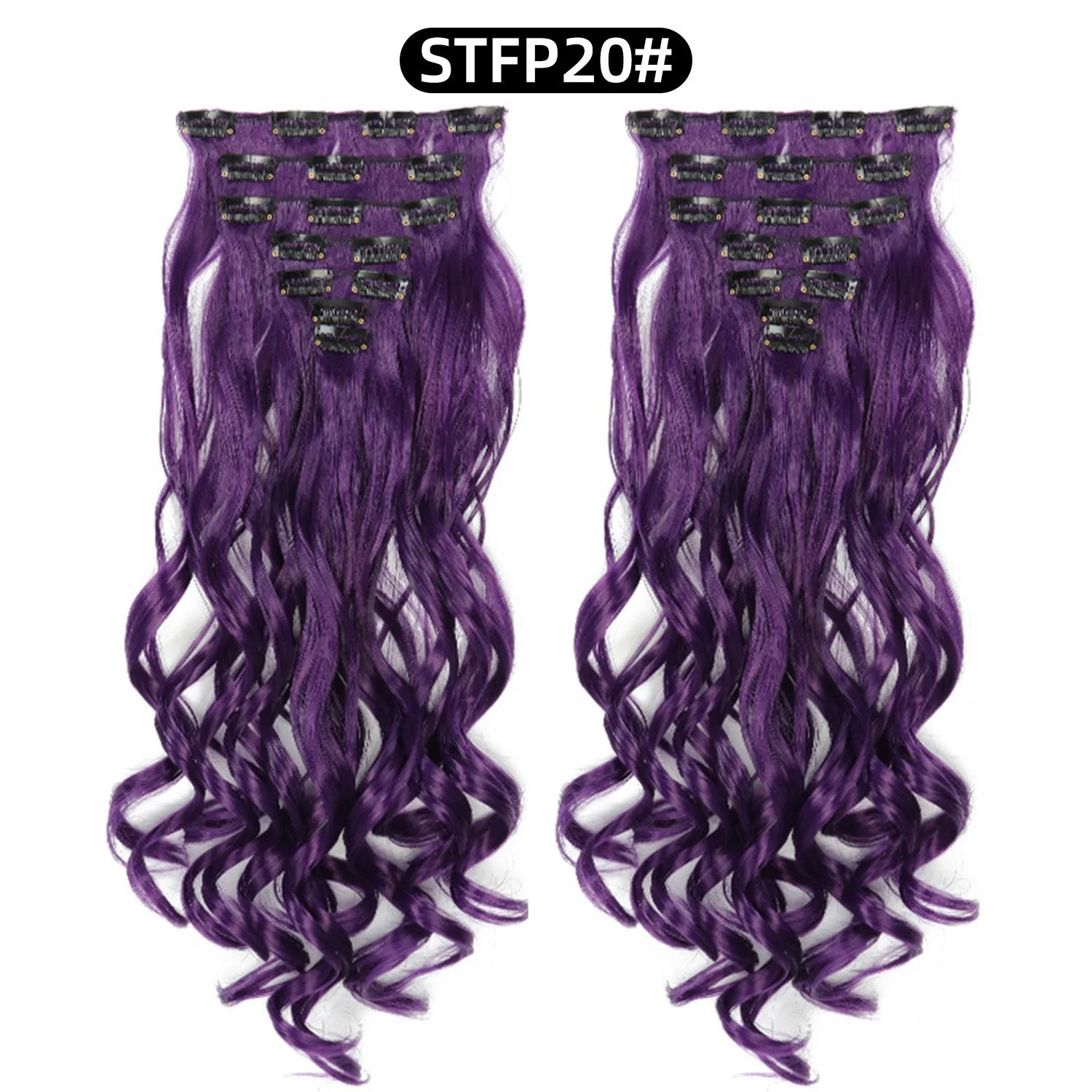 22 Inch Deep Wave Clip-In Hair Extensions Full Head Set - 29