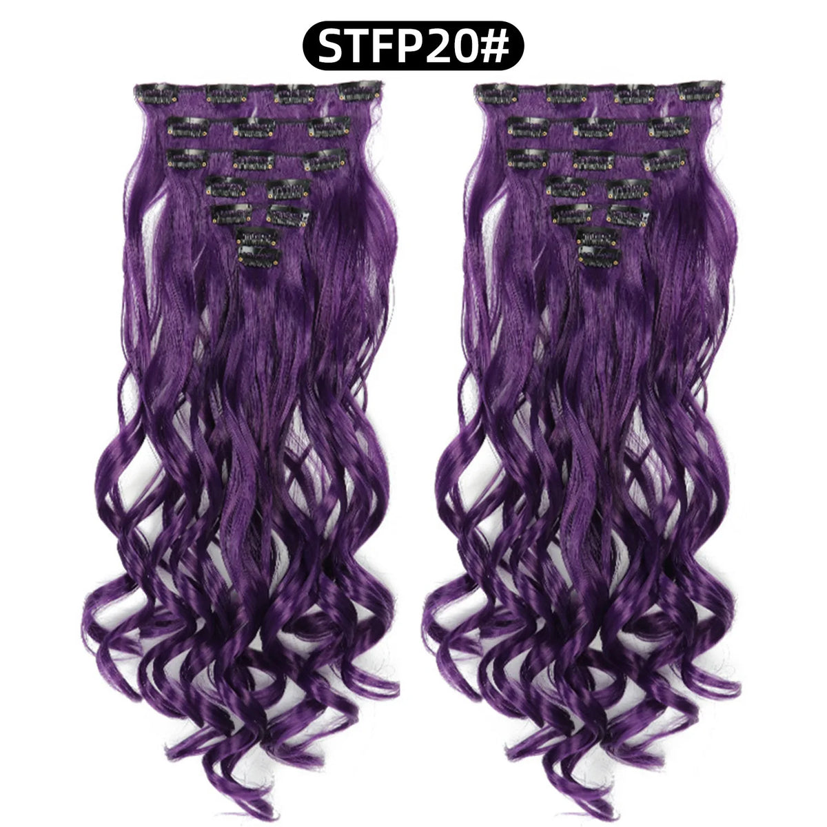 22 Inch Deep Wave Clip-In Hair Extensions Full Head Set