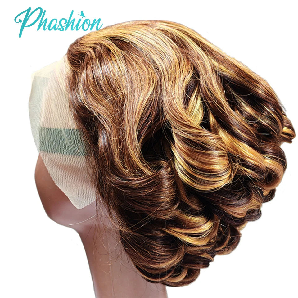 Pixie Cut Human Hair Bob Wig with Lace Frontal - 9