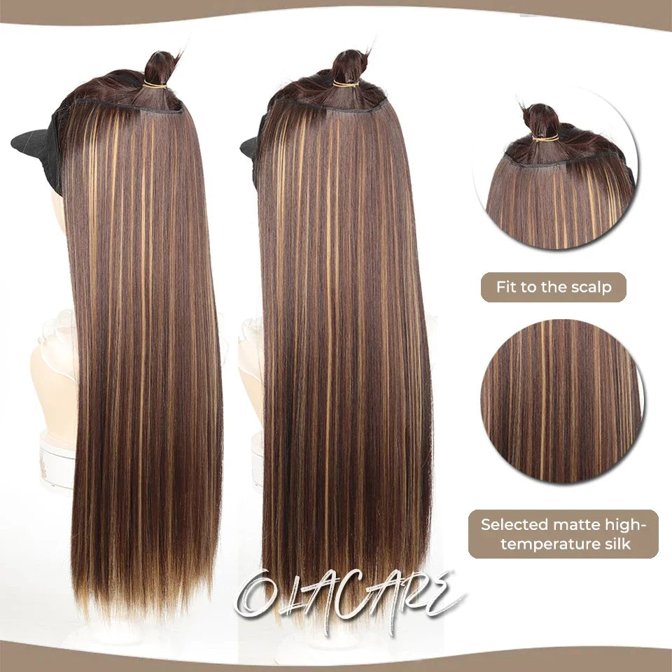 24-Inch Long Straight Clip-In Hair Extensions for Women - 4