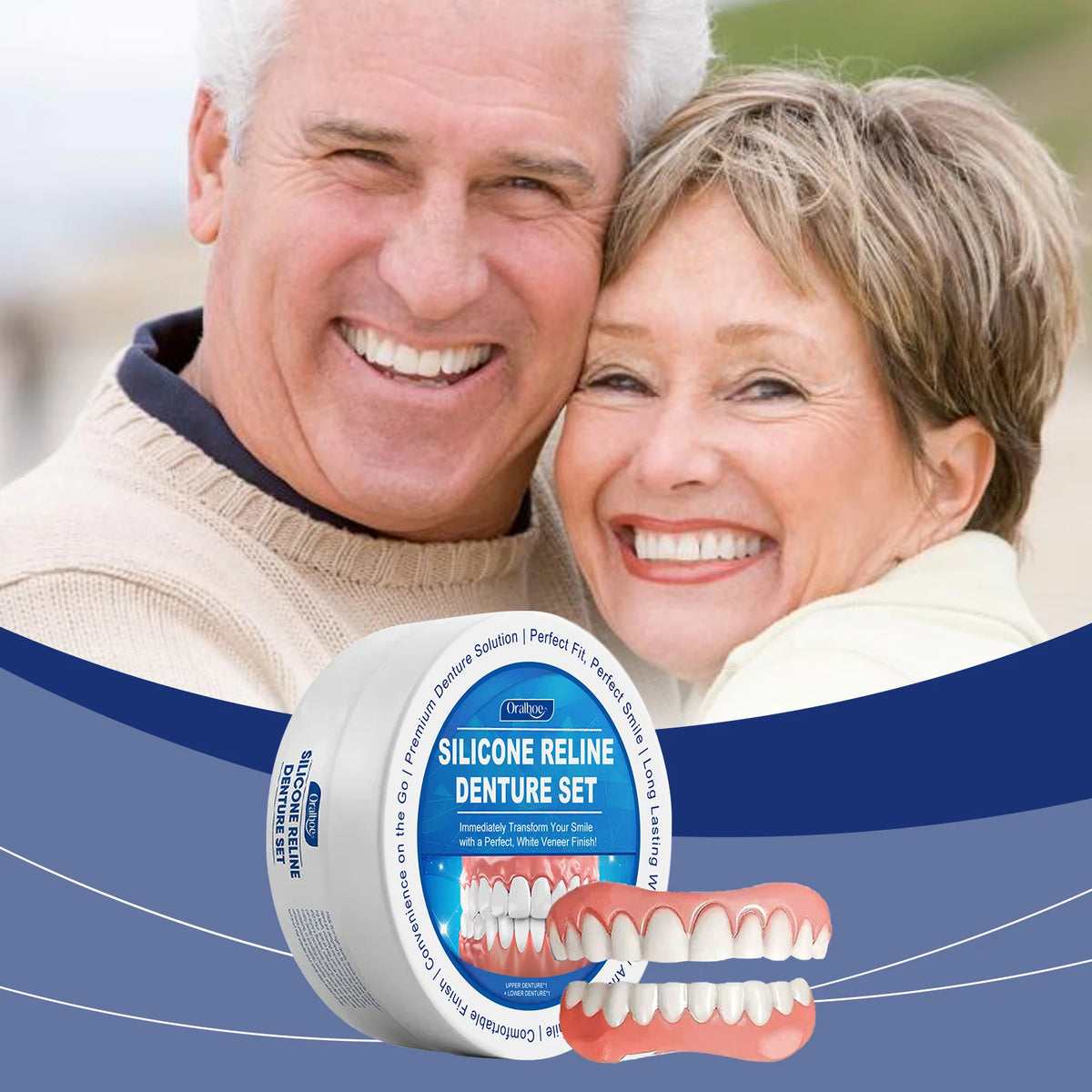 Soft Silicone Denture Reline Kit for Comfortable Temporary Dental Repair