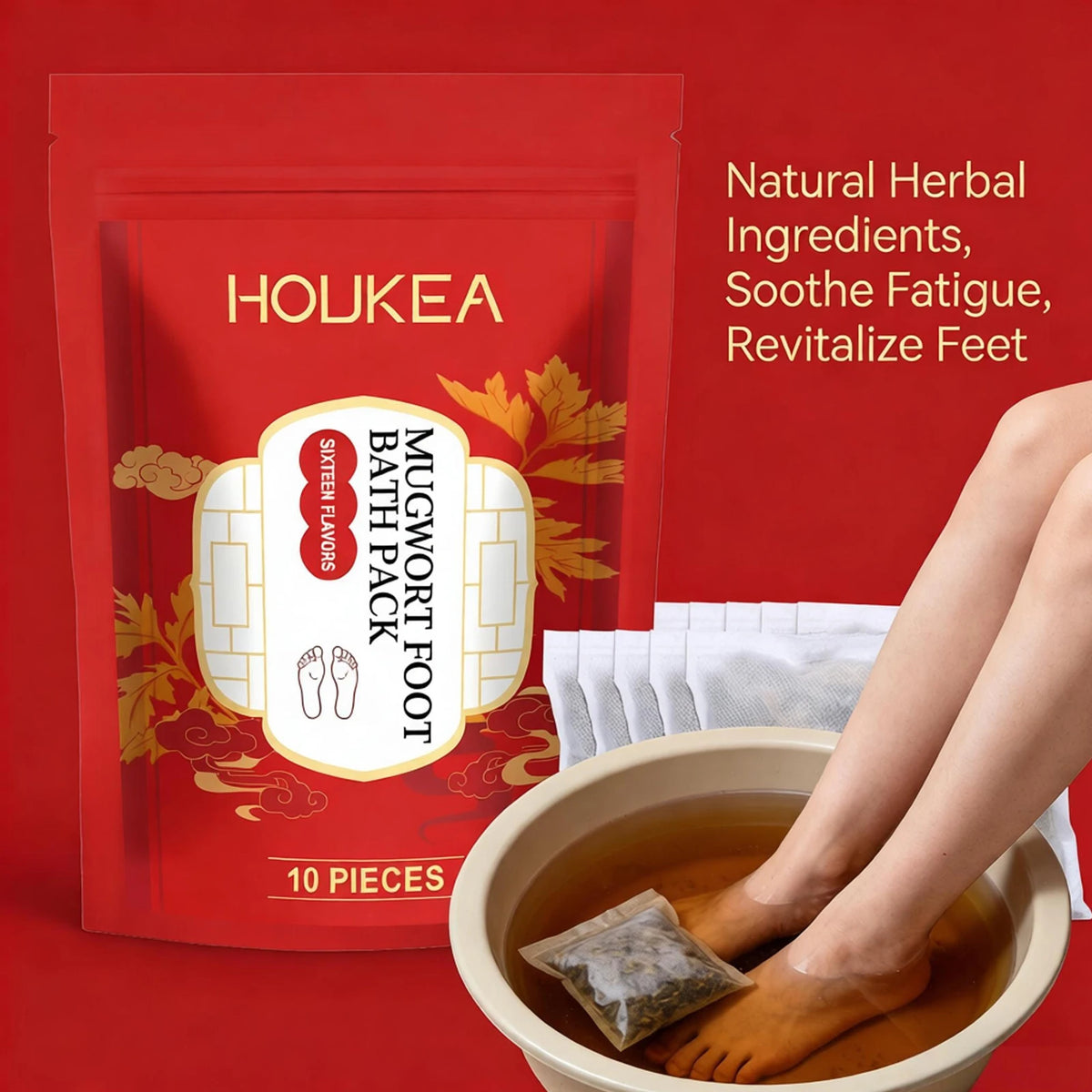 Herbal Mugwort Foot Bath Soak for Relaxation and Sleep Support