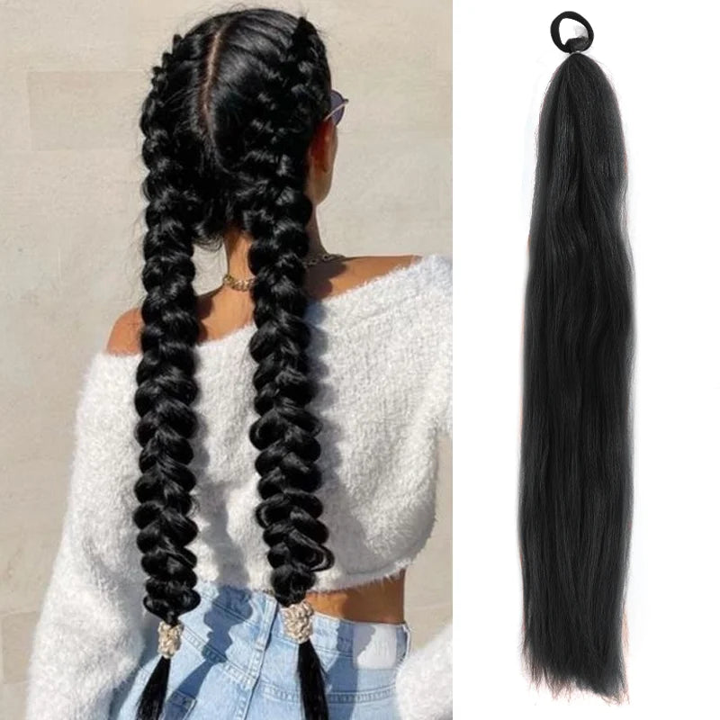 26" Long Ombre Synthetic Braiding Ponytail Extension - 12