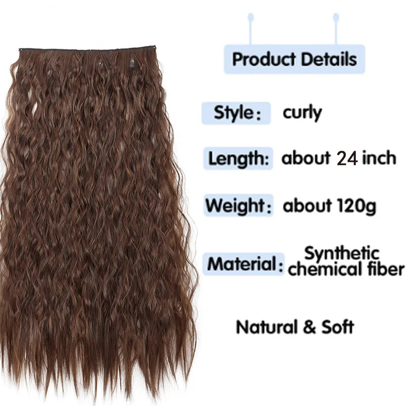 24-Inch Kinky Curly One-Piece Clip-In Hair Extension - 3