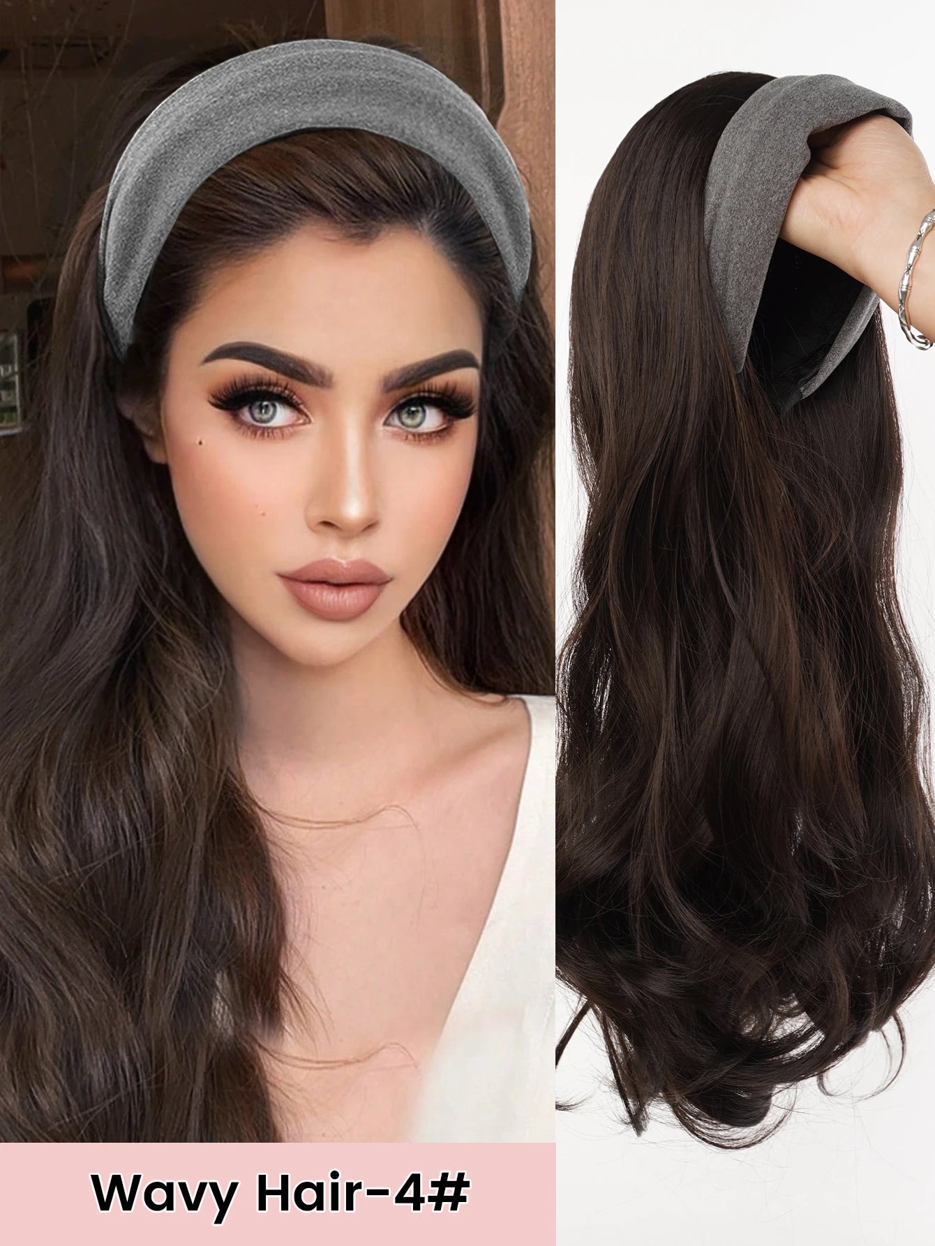 Long Wavy Headband Hair Extension for Instant Voluminous Natural Hair - 28