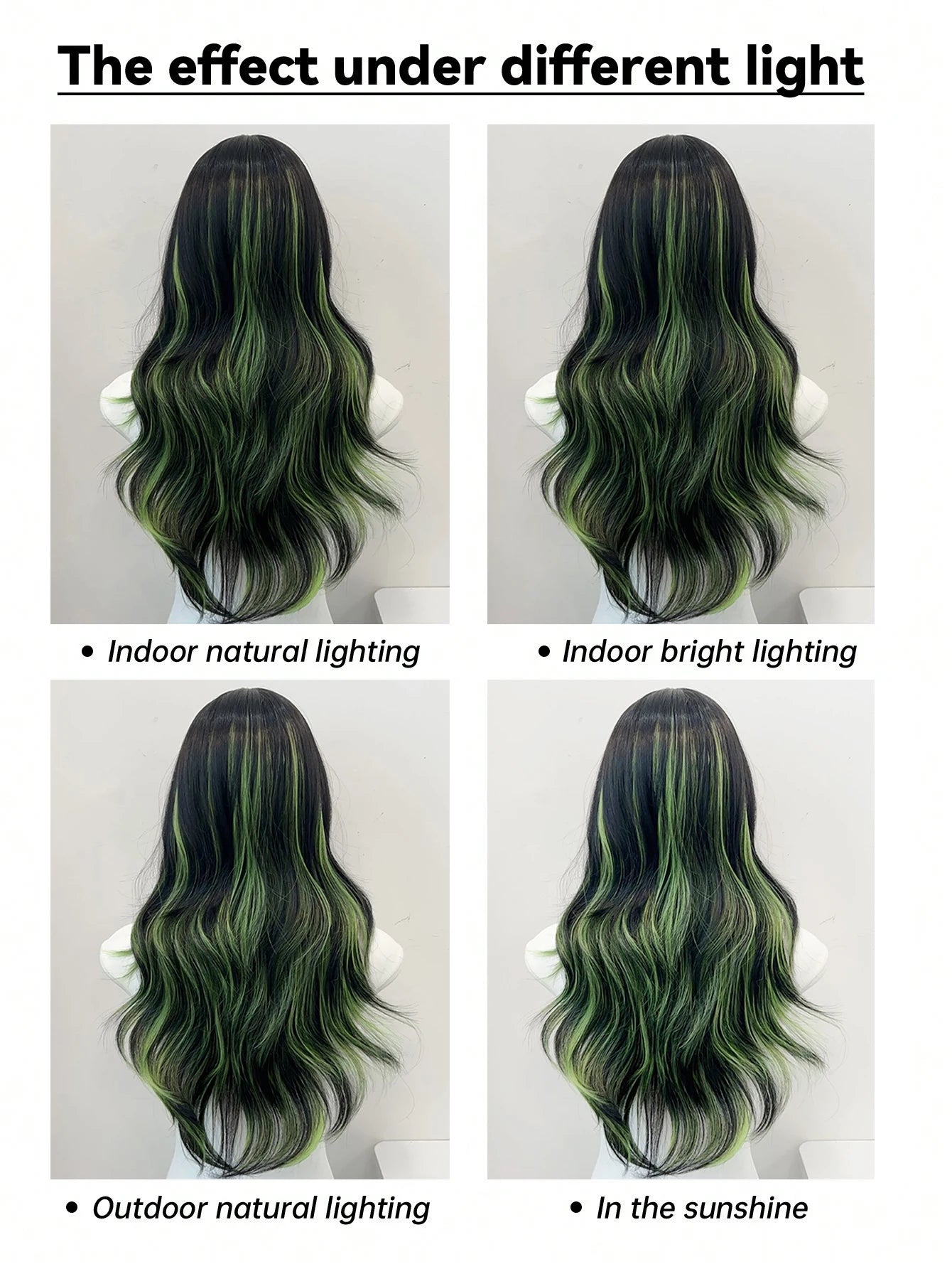 Long Wavy Ombre Green Layered Wig for Cosplay and Daily Wear - 12