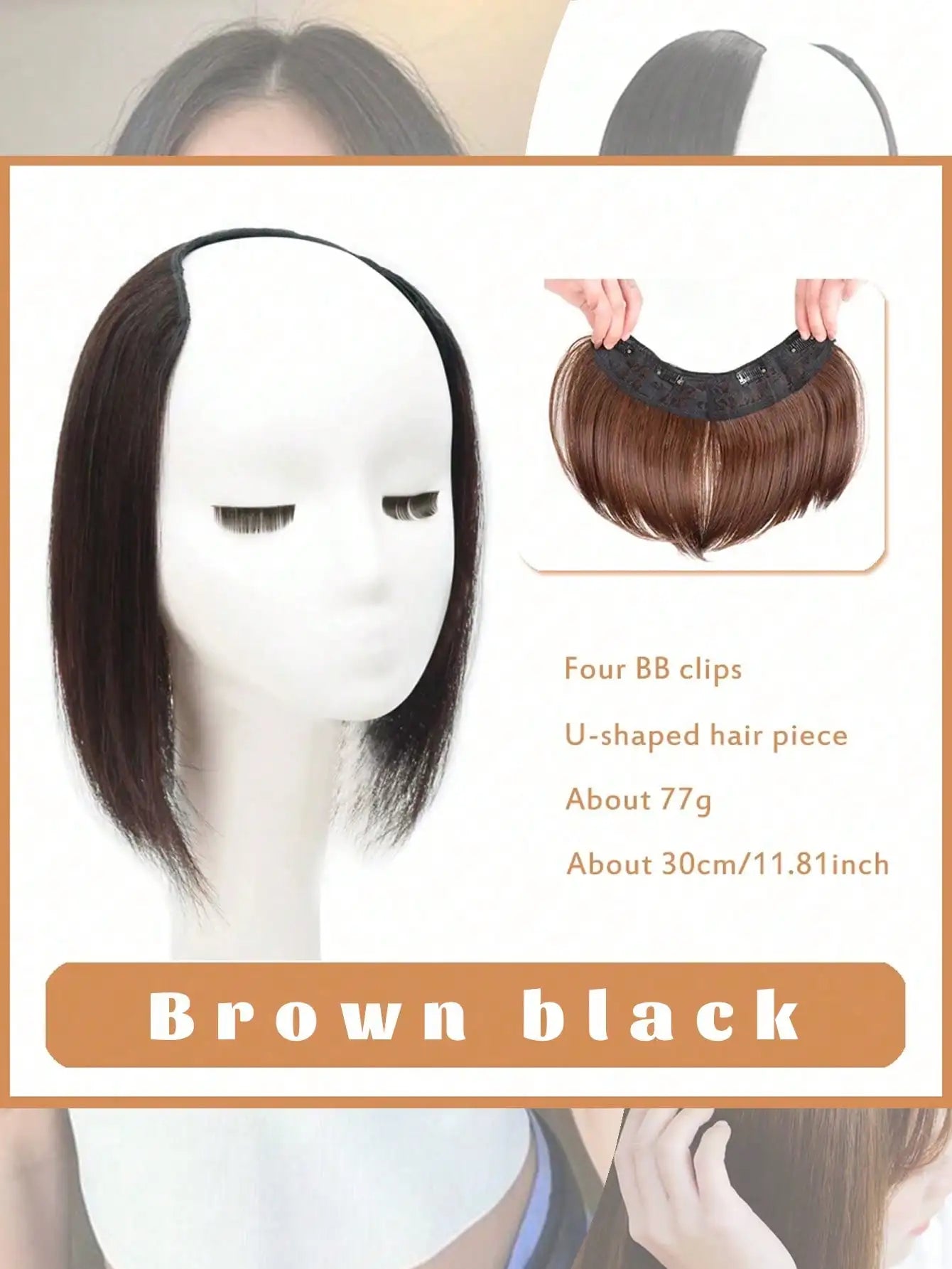 U-Shaped Long Straight Clip-In Hair Extension for Volume - 23