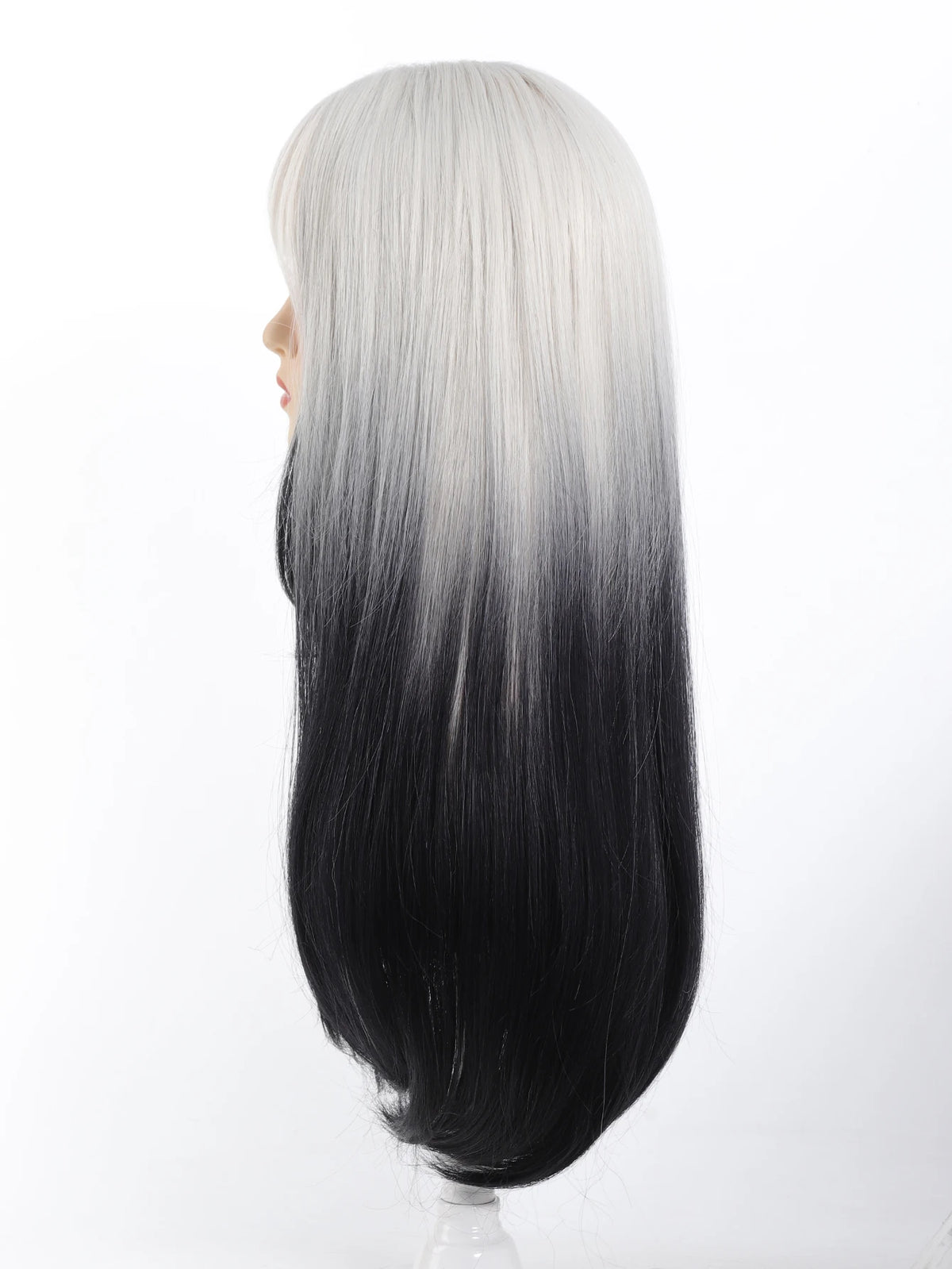 Long Ombre Straight Wig with Bangs for Cosplay and Daily Wear