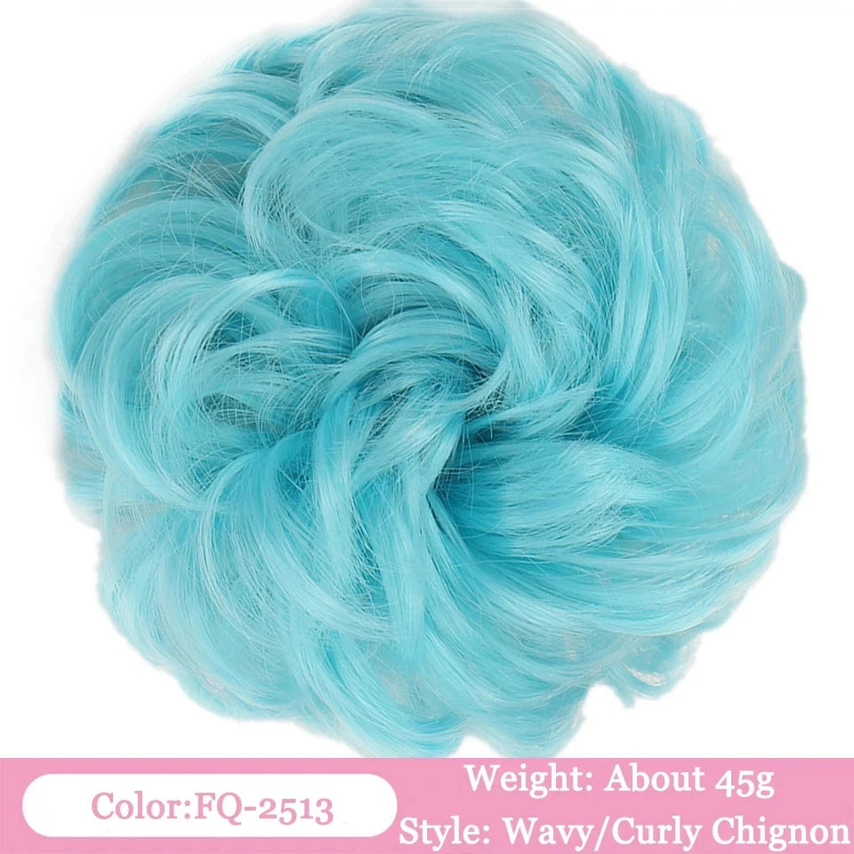 Messy Curly Hair Bun Scrunchie for Instant Volume - 35