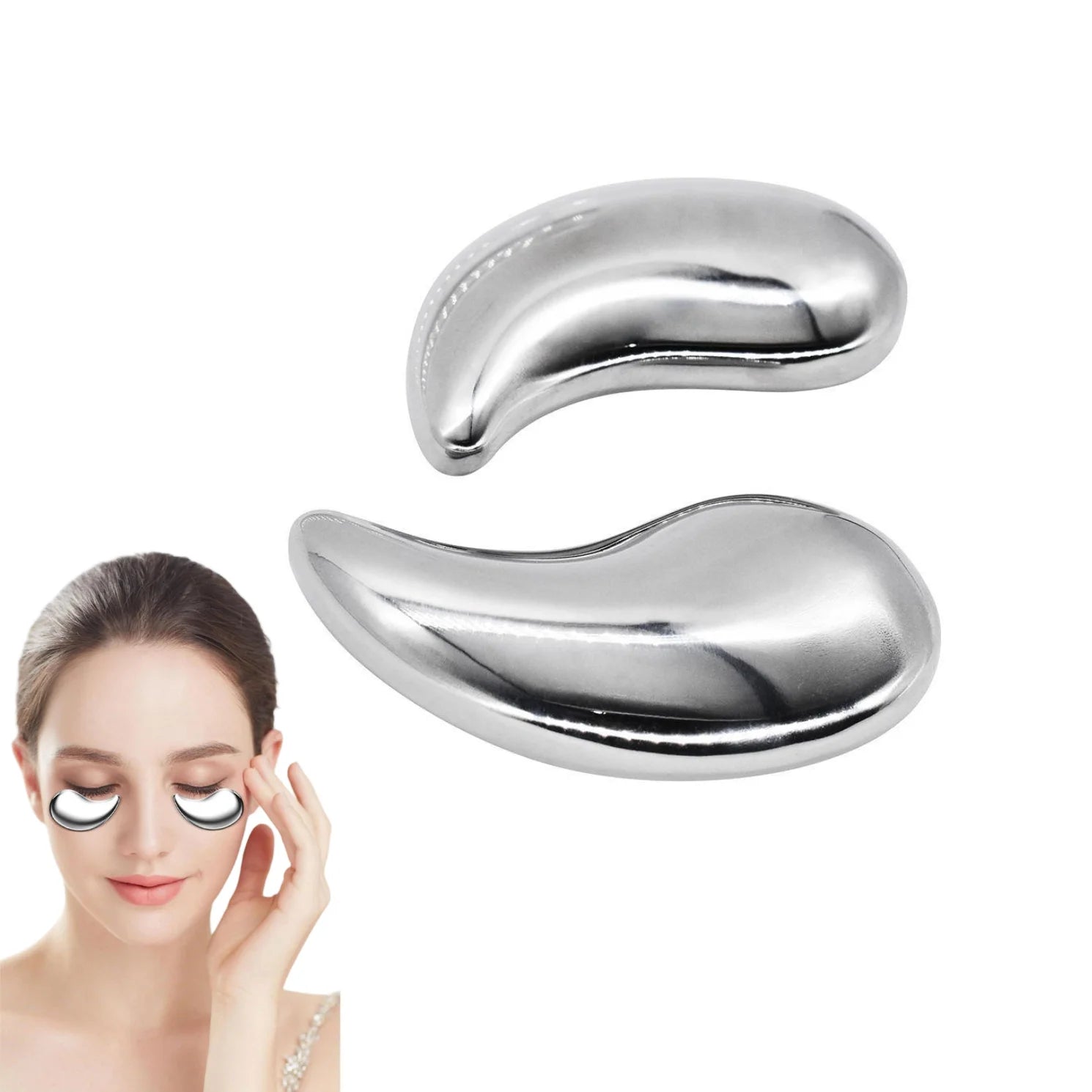 Stainless Steel Cooling Eye Pads for Puffiness and Dark Circles - 1