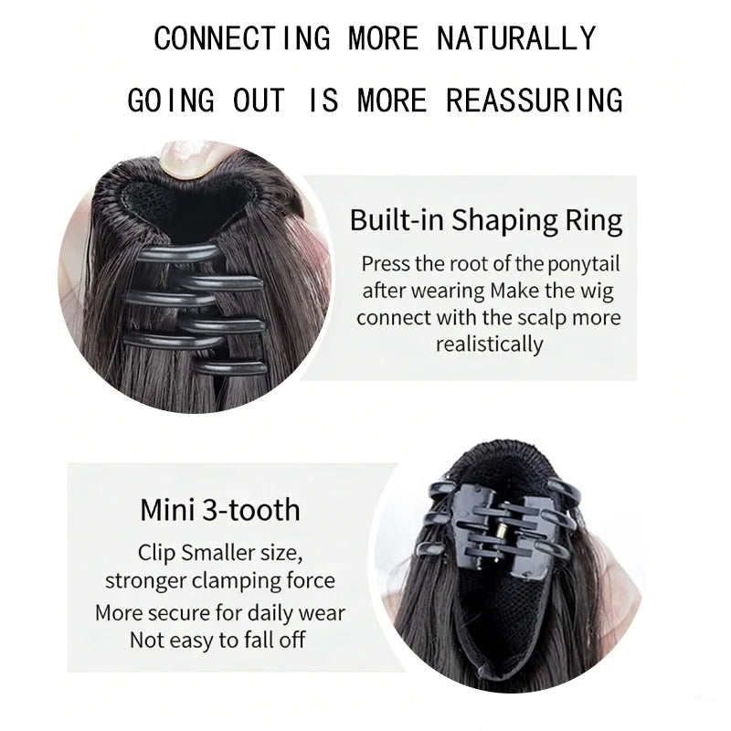 20-Inch Long Wavy Claw Clip Ponytail Extension - 3