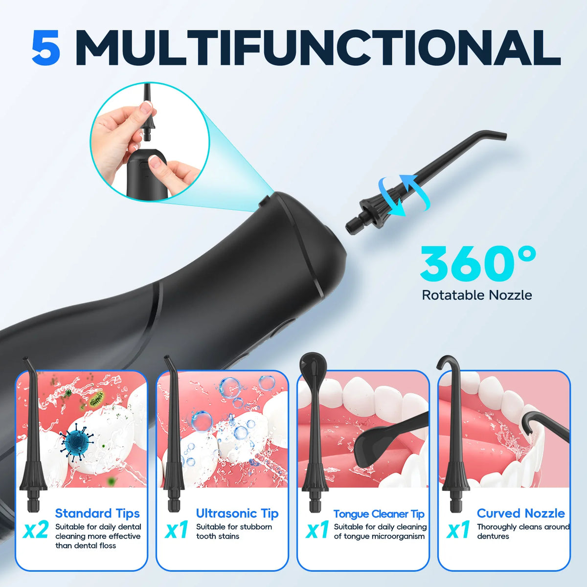 Portable Cordless Water Flosser for Deep Cleaning and Gum Health
