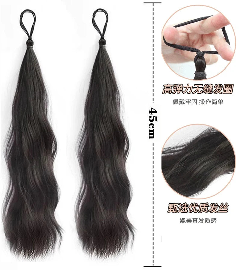 Synthetic Wavy Hair Bun Scrunchie for Instant Volume