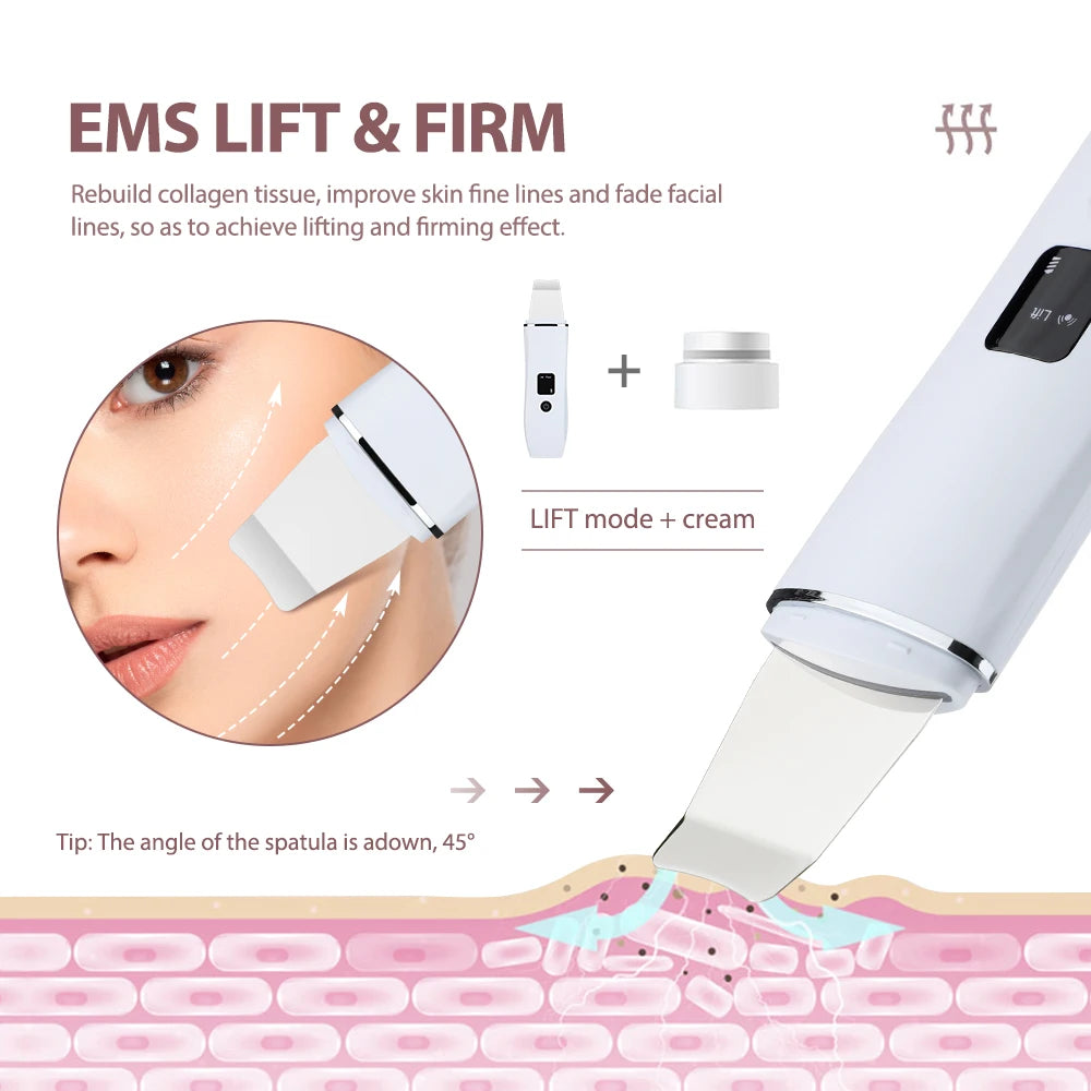 Ultrasonic Facial Skin Scrubber and Pore Deep Cleaning Tool for Radiant Skin - 4