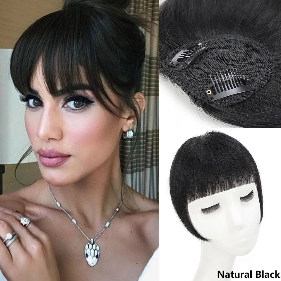 Clip-In Side Bangs Synthetic Hair Extension for Instant Volume - 10