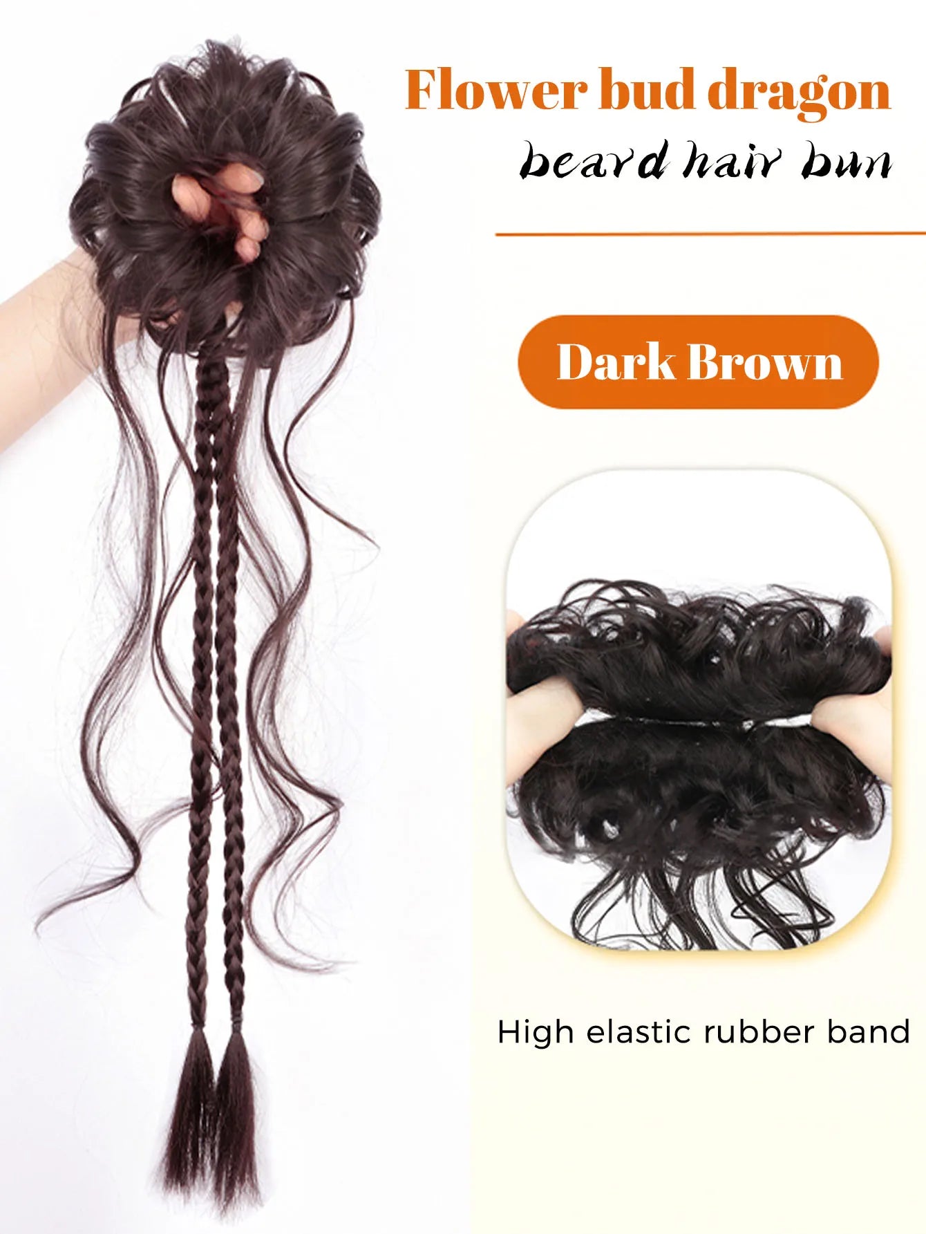Messy Curly Hair Bun with Braids for Women and Girls - 19