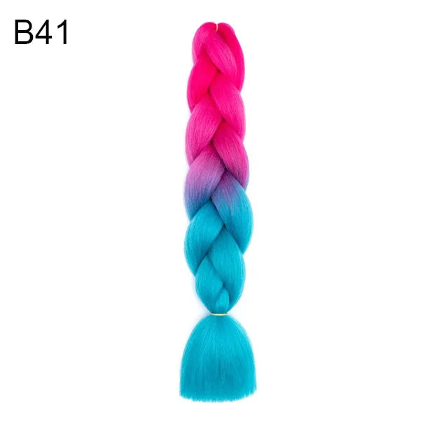 Colorful Synthetic Pre-Stretched Braiding Hair Extensions for Women - 25