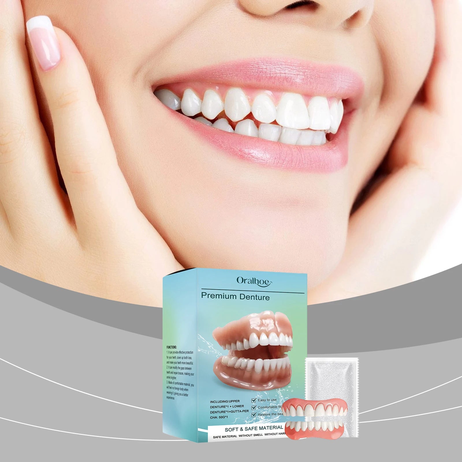 Temporary Silicone Denture Set for Beautiful Smiles and Tooth Repair - 2