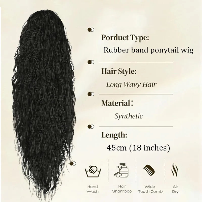 18-Inch Wavy Synthetic Ponytail Extension