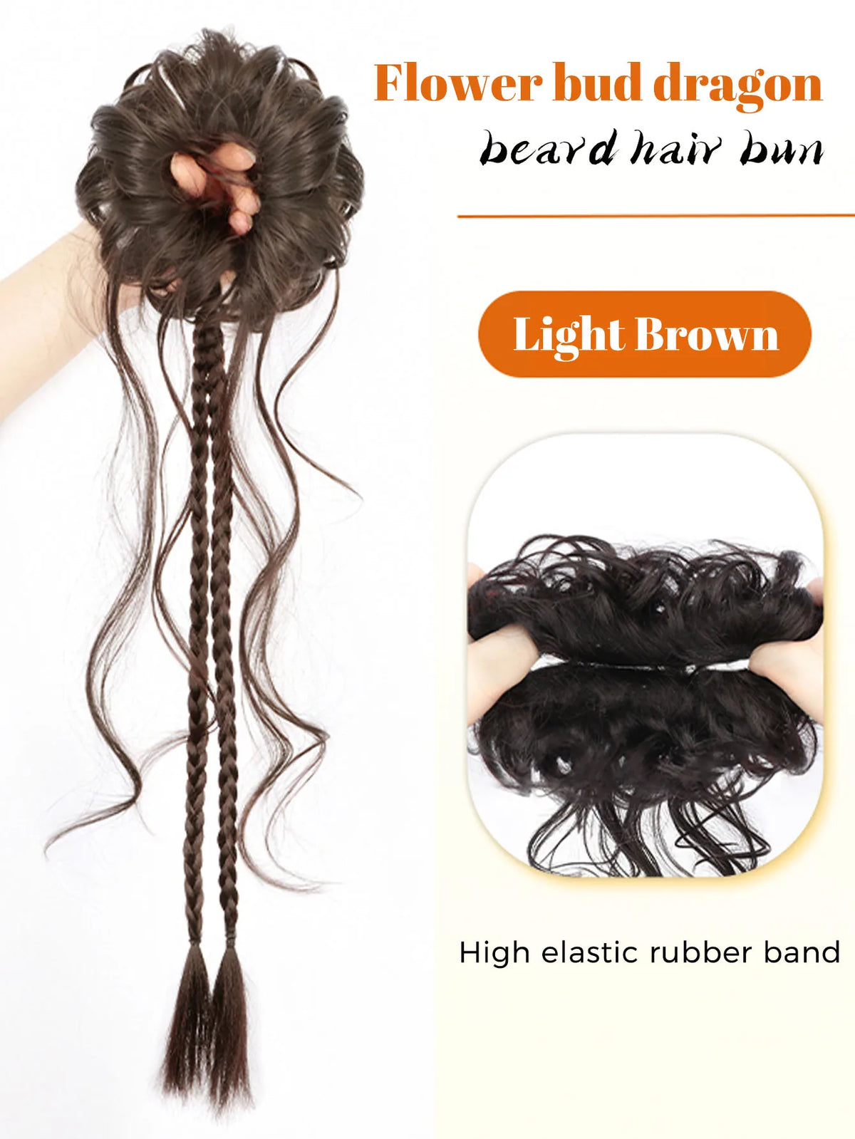 Messy Curly Hair Bun with Braids for Women and Girls