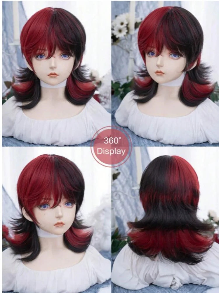 16-Inch Heat-Resistant Curly Cosplay Wig With Bangs
