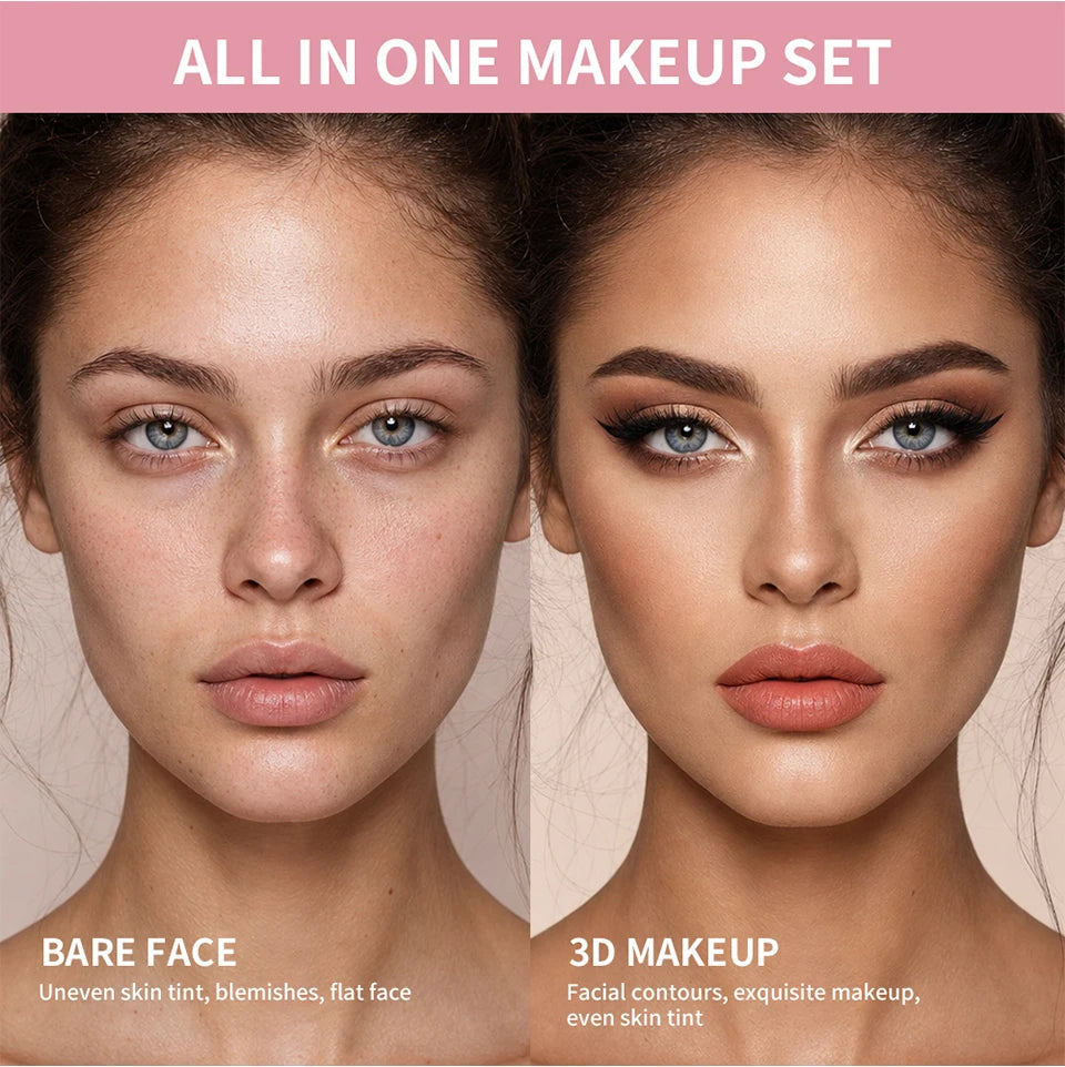 All-in-One Professional Makeup Kit with Full Cosmetic Essentials - 15