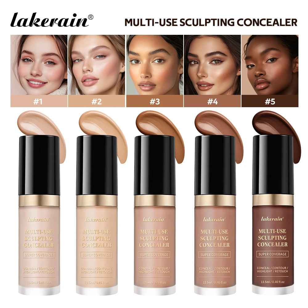 5-Color Full Coverage Waterproof Sculpting Concealer for Face and Blemishes - 2